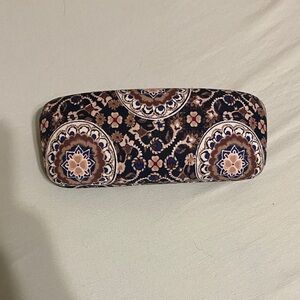Vera Bradley Floral Glasses Case in Navy and Brown tones